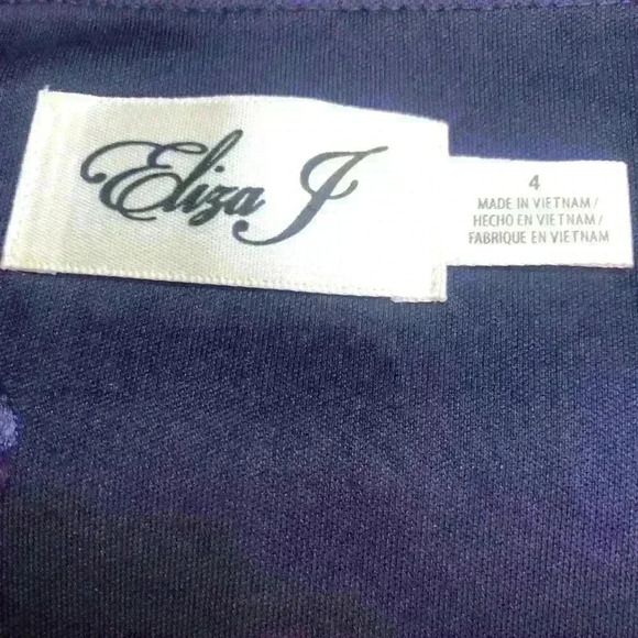 ELIZA J PINK& BLUE FLORAL SPECIAL OCCASION BELL SLEEVE CASUAL SUMMER DRESS SZ 6 - Picture 7 of 10